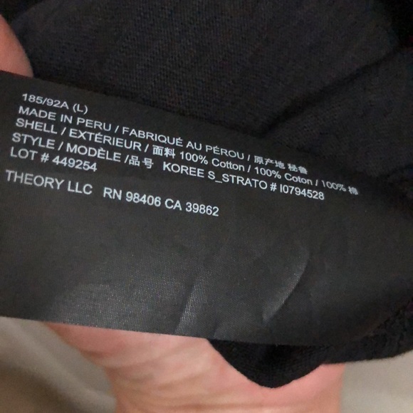 Theory black STRATO  black shirt 100% cotton size large brand new - Picture 3 of 4